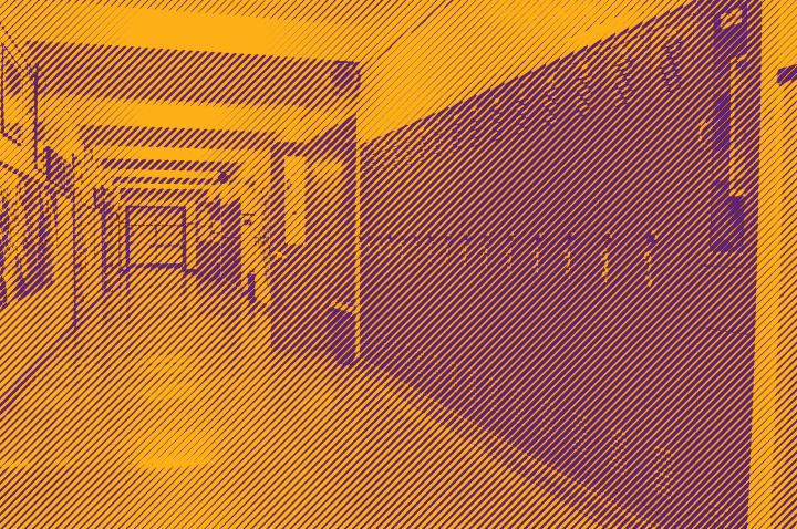 Photo of an empy school hallway
